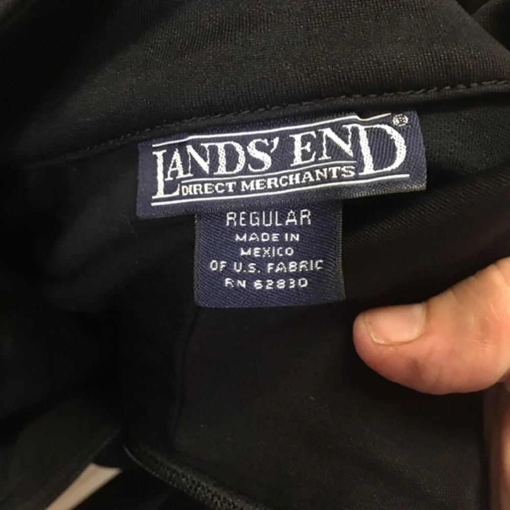 Lands' End Track Jacket Black White M‎